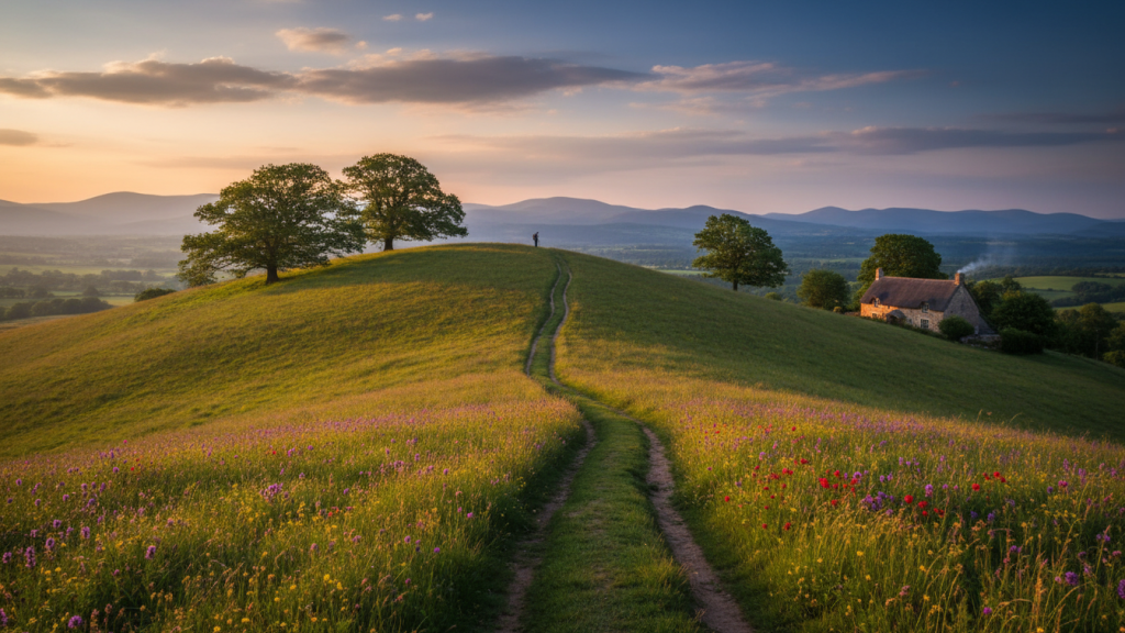 hill with trail